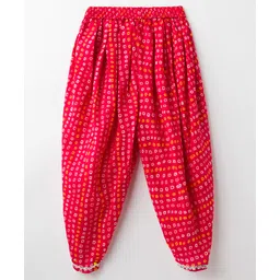 teentaare Teentare Cotton Woven Three Fourth Sleeves Bandhani Printed Kurta Patiala Set - Red image 5