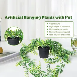 XERGY Green 1 Pieces Hanging Artificial Plant With Pot image 5