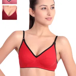 Floret Multicolor Non Wired Non Padded Full Coverage Bra (Pack Of 3) image 2