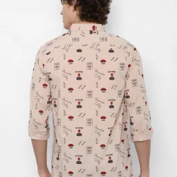 Forever 21 Brown Cotton Regular Fit Printed Shirts image 2