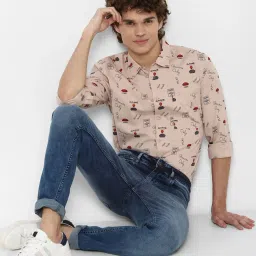 Forever 21 Brown Cotton Regular Fit Printed Shirts image 5