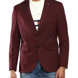 Tommy Hilfiger Deep Burgundy Cotton Regular Fit Blazer image 1