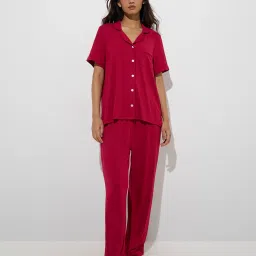 Wunderlove by Westside Red Shirt and Pyjamas Set image 1