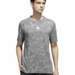 Adidas Black Regular Fit Printed Sports T-Shirt image 1