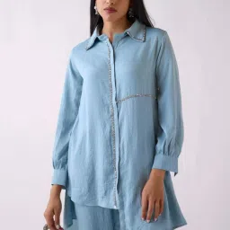Basanti Kapde aur Koffee Sky-Blue Shirt image 1