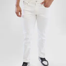 Spykar White Regular Fit Jeans image 1