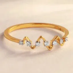 Mia by Tanishq Sparkling Summit Gold & Diamond Finger Ring for Women-picture-22