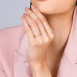 GIVA 18k Yellow Gold Intertwined Lab Grown Diamond Ring image 3