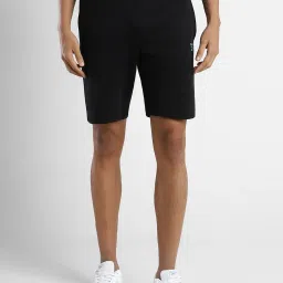 Reebok Black Regular Fit Essential Logo Sports Shorts image 1