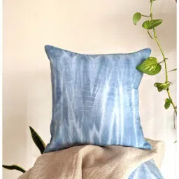 Okhai River Deep Blue Cotton Cushion Cover - Set of 1-picture-24