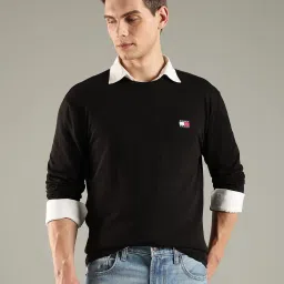 TOMMY HILFIGER Black Regular Fit Cotton T-Shirt image 1