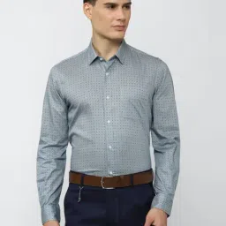 Peter England Grey Cotton Slim Fit Printed Shirt-picture-19