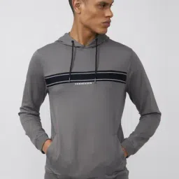 Van Heusen Flex Grey Regular Fit Striped Hooded Sweatshirt-picture-12