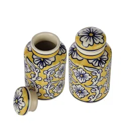 VarEesha Yellow Ceramic Spice Jars - Set of 2 image 4