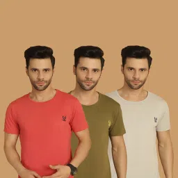 Vimal Jonney Multicolor Regular Fit Crew T-Shirt - Pack of 3 image 1