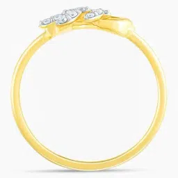 GIVA 14k Yellow Gold Lush Leaves Lab Grown Diamond Ring image 5