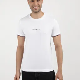 Tommy Hilfiger White Cotton Slim Fit T-Shirt image 1