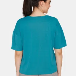 Zelocity by Zivame Blue Printed T-Shirt image 2