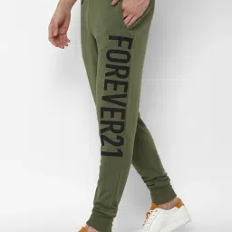 Forever 21 Green  Regular Fit Printed Joggers image 3