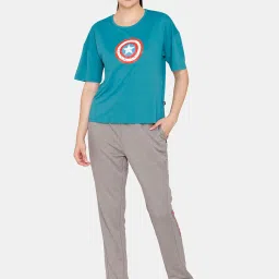 Zelocity by Zivame Blue Printed T-Shirt image 4