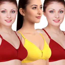 Floret Multicolor Non Wired Non Padded T-Shirt Bra (Pack Of 3) image 1