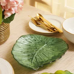 Pure Home and Living Green Glass Decorative Platter image 1