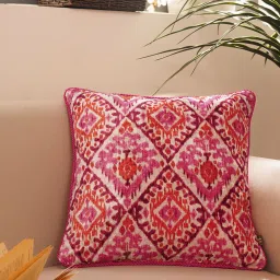 Pure Home and Living Pink Cotton Digital Print Cushion Cover image 1