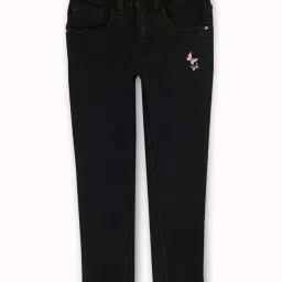 Gini & Jony Kids Black Regular Fit Jeans & Belt image 1