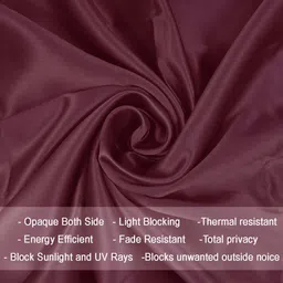 HOMEMONDE Burgundy Set of 2 Black Out Window Curtain image 4