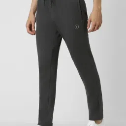 van heusen Men Grey Textured Casual Track Pants image 3