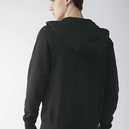 Nike Men Black Solid AS NSW CLUB FZ FT Hooded Sweatshirt image 5