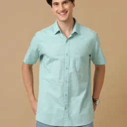 CAVALLO by Linen Club Light Blue Contemporary Fit Shirt image 1