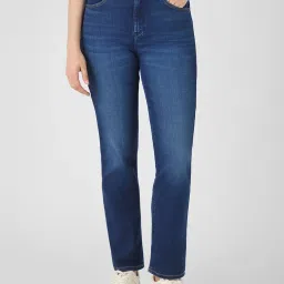 Wrangler Dark Blue High Rise Straight Fit Jeans image 1