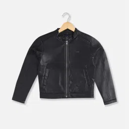 Allen Solly Boys Black Solid Full Sleeves Jacket image 1