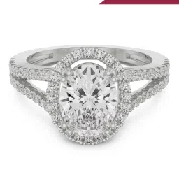 Emori 18k White Gold & Diamond Oval Brilliant Ring image 1