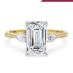 EMORI 14k Yellow Gold Lab Grown Diamond White Stones Ring for Women image 1