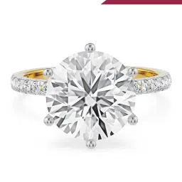 EMORI 14k Yellow Gold Lab Grown Diamond White Stones Ring for Women image 1