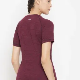 ATHLISIS Red Polyester Solid Sports T-Shirt image 2