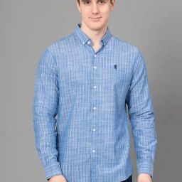 Red Tape Blue Regular Fit Stripes Shirt-picture-6