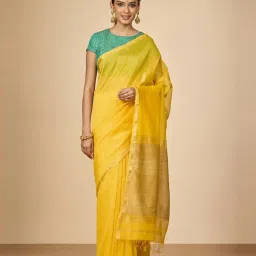 Taneira Yellow Woven Design Saree image 1