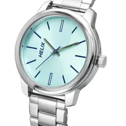 Helix By Timex Blue Round Dial Analog Brass Women Watch - TW048HL06 image 3