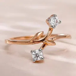 GIVA 18k Rose Gold Anthos Lab Grown Diamond Ring-picture-30