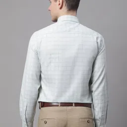 Cantabil Light Green Regular Fit Check Shirt image 2