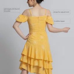 JULO Print Off-Shoulder Fit & Flare Midi Dress image 4