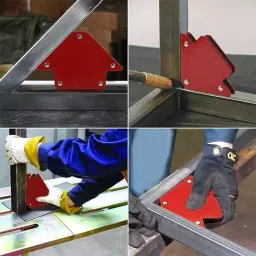 TileMaster Multi-Angle Magnetic Welding Clamp Set 45°, 90°, 105°, 120°, 135° 50 mm Throat Depth 10 cm Clamping Mild Steel Red, TM-16 (Set of 6) image 2