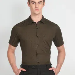 Arrow Black Cotton Regular Fit Texture Shirt-picture-32