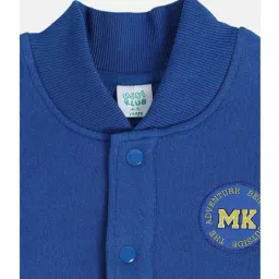 MINIKLUB Boys Blue Solid Full Sleeves Jacket image 3