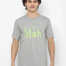 Forever 21 Grey Cotton Regular Fit Printed T-Shirts image 1