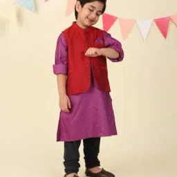 Fabindia Purple Viscose Blend 2Pc Kurta Set image 3