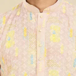 RAJUBHAI HARGOVINDAS Men Floral Printed Regular Kurta with Churidar image 2